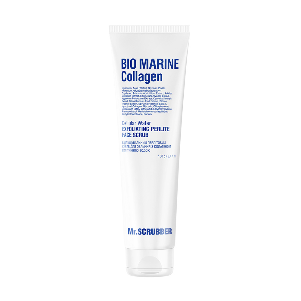 Відлущувальний перлітовий скраб для обличчя Mr.Scrubber Bio Marine Collagen Exfoliating Perlite Face Scrub з колагеном і клітинною водою, 100 г